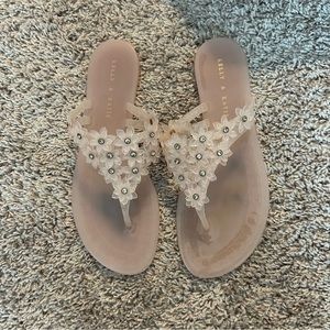 Kelly & Katie jelly sandals with floral detail. Pale pink. Size 9